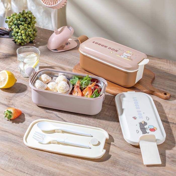 小簡二格不銹鋼飯盒